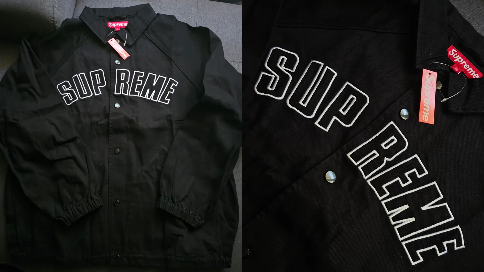 Vêtement extérieur sombre Supreme avec grand logo de dos en contour