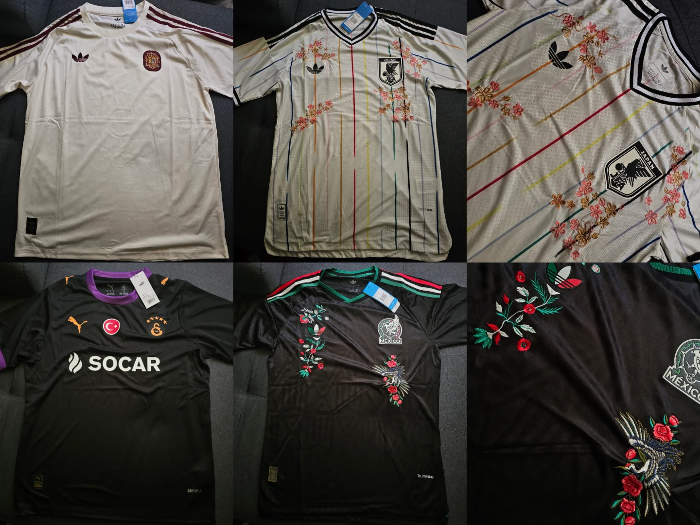 Collage de maillots de football brodés et imprimés